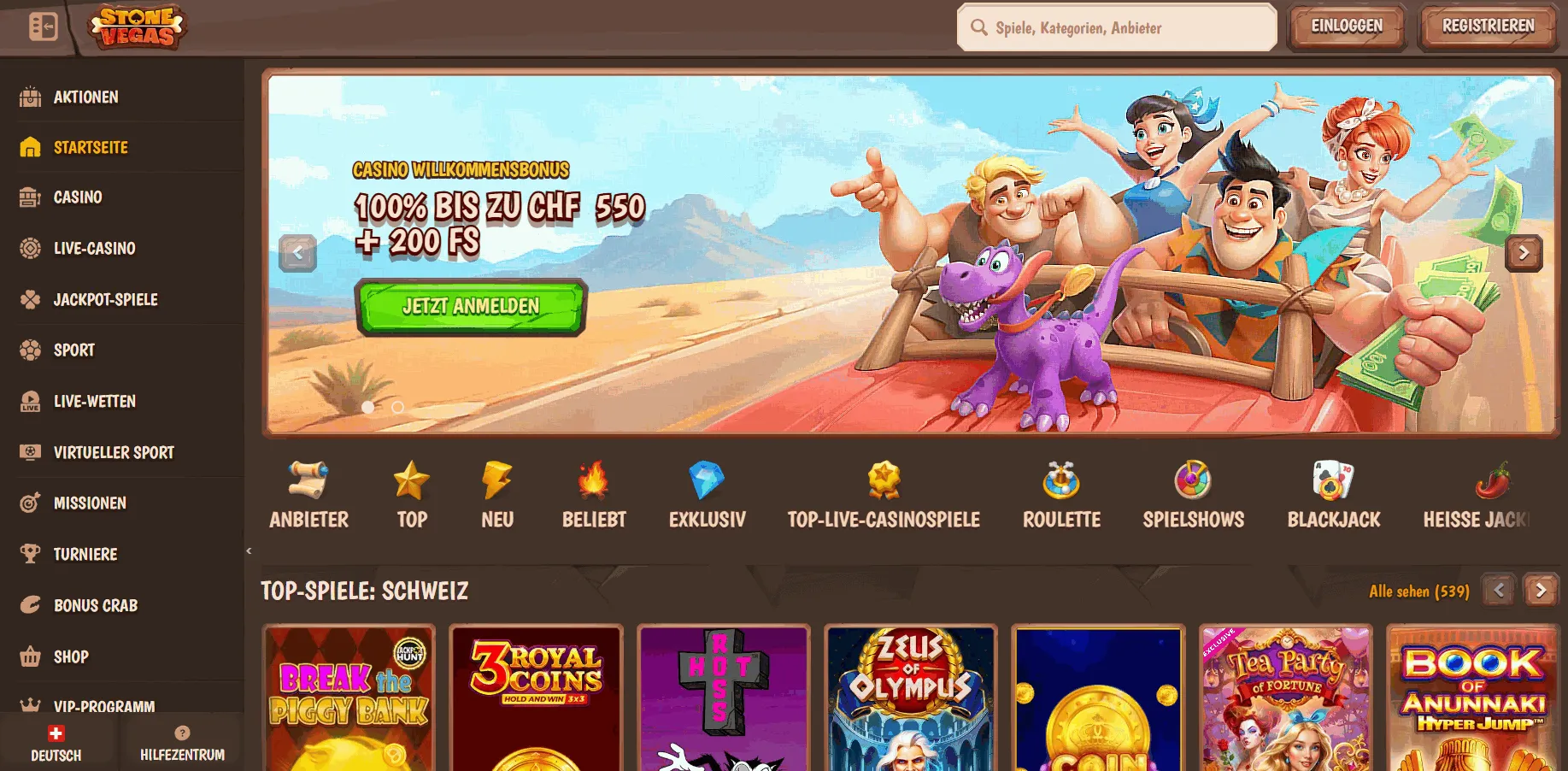 Stone Vegas ausländische Online Casino